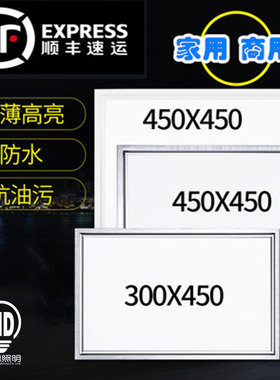 led集成吊顶灯30*45厨卫铝扣板灯厨房灯白色平板灯面板灯照明超薄
