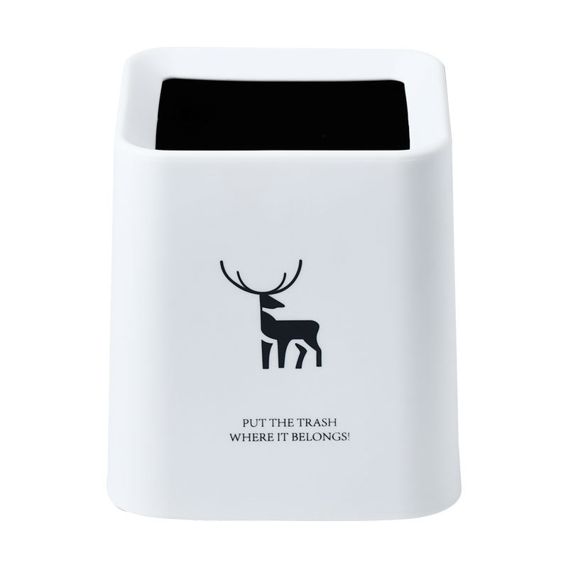 北欧方形迷你无盖桌面垃圾桶茶几客厅办公室书房双层日式简约创意