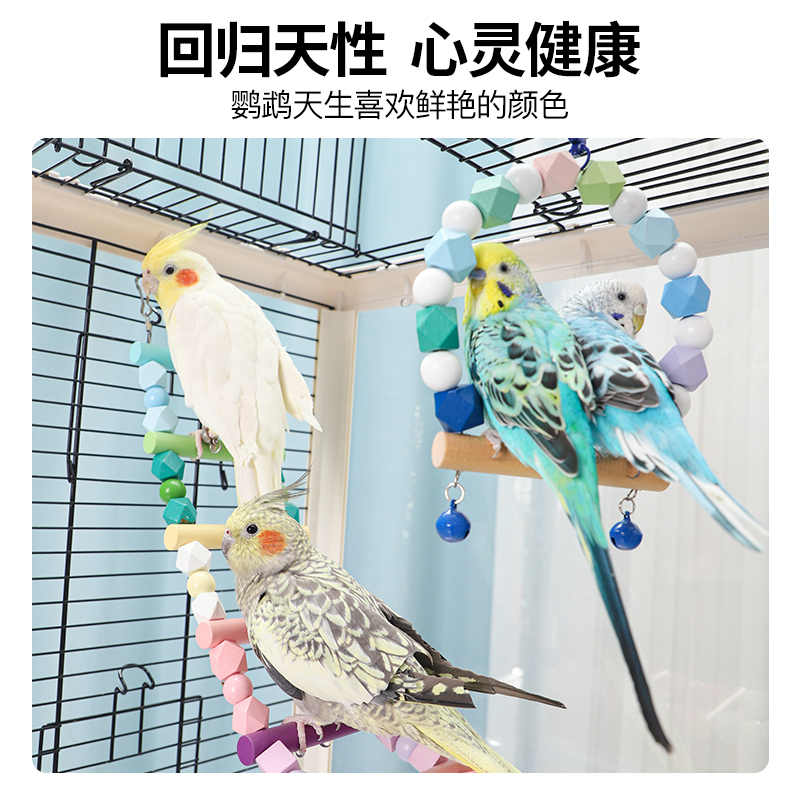 攀爬鹦鹉玩具用品鸟用秋千吊环云梯爬梯虎皮牡丹玄凤鸟笼梯子啃咬
