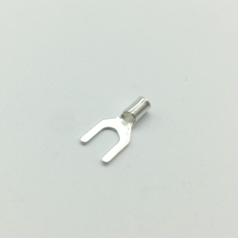 UT1.5-4冷压接线端子 接线鼻 铜线耳 叉形裸端头铜鼻子接头 镀银