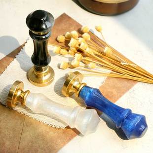 火漆印章手柄闪光火漆手柄火漆工具水晶手柄信封手帐木质印章手柄