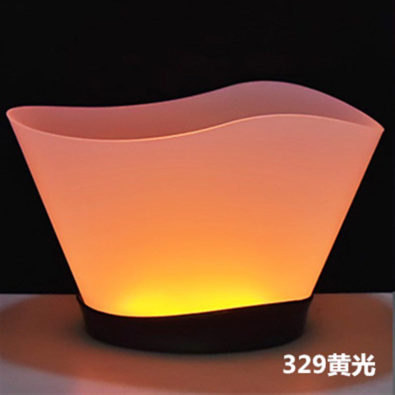 定制喷油雕刻logo酒吧透明led发光啤酒冰桶香槟红酒圆形七彩冰桶