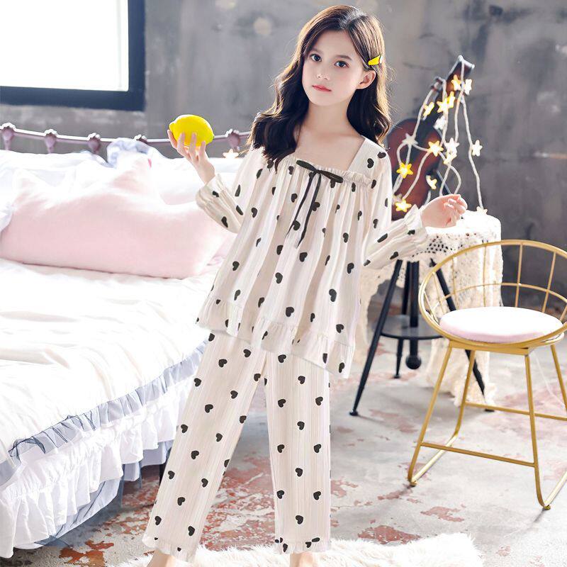 儿童纯棉睡衣秋季亲子空调服长袖长裤女童春秋家居服宝宝透气套装