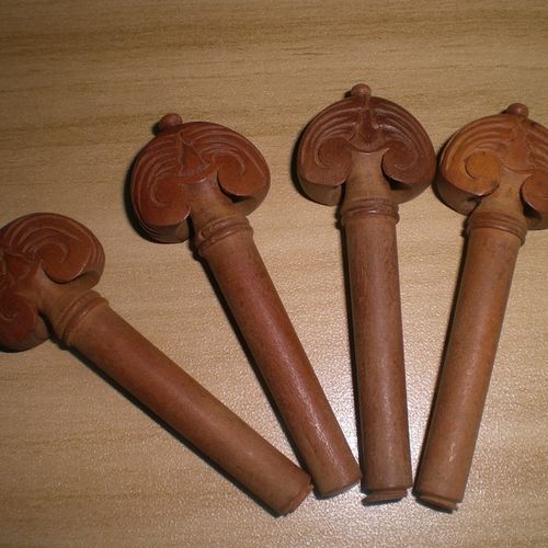 枣木雕花小提琴配件 小提琴拉弦板弦轴腮托尾盯1套送小提微调尾绳