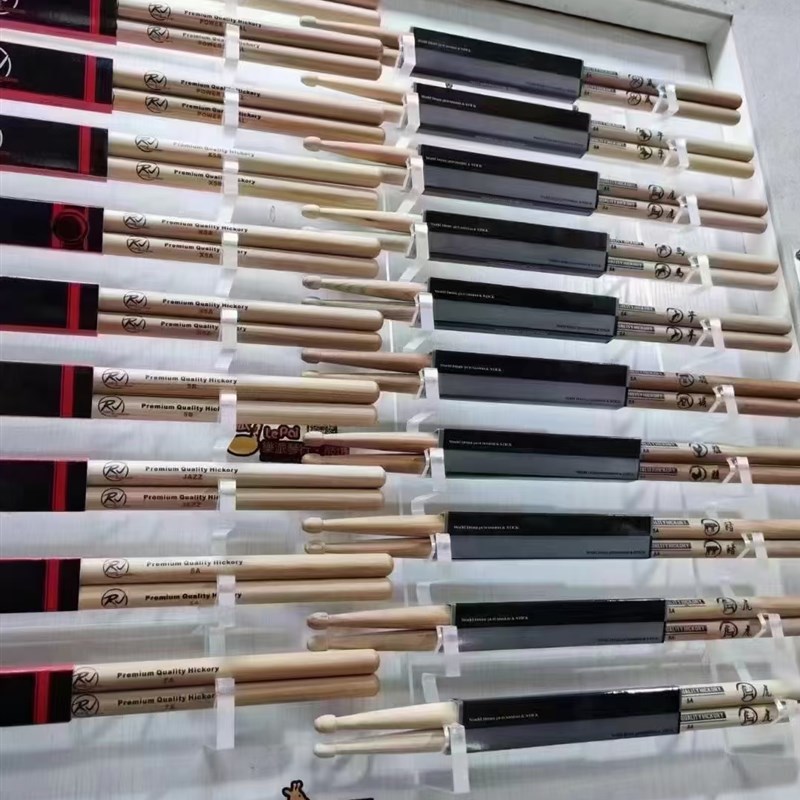 亚克力鼓棒展架亚克力鼓棒架专业鼓槌货架墙面木头展示架鼓棒收纳