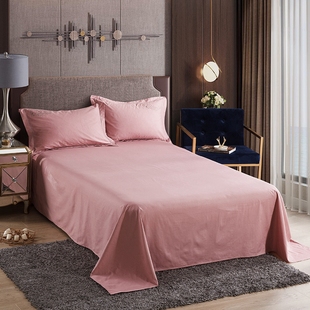 60支长绒棉全棉床单三件套单品结婚庆大红色单件纯棉被单1.8m2米