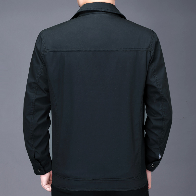 春秋季外套中年男装薄款休闲纯棉上衣服中老年男士夏装爸爸夹克衫