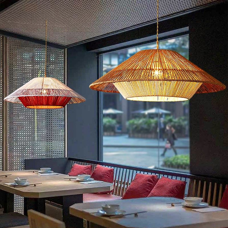日式侘寂风吊灯复古麻绳藤艺民宿灯具创意个性餐厅客厅卧室编织灯,家装灯饰光源,酒店/宴会厅/餐饮吊灯,淘宝优惠券,粉丝福利购,淘宝优惠卷