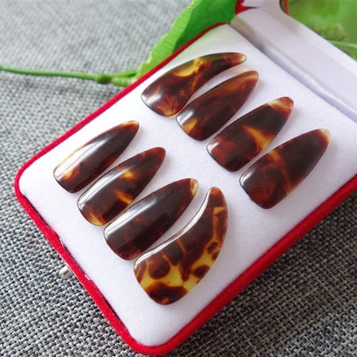 古筝指甲包邮 手工加厚凹槽舒适款/双面弧款送胶布