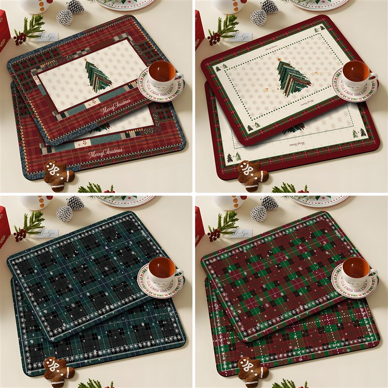 新年圣诞沥水垫厨房家用西餐垫水池台面吸水垫吧台碗盘杯垫隔热垫