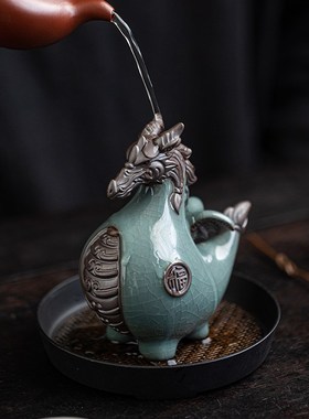 创意陶瓷龙马精神摆件招财客厅玄关酒柜装饰品生肖龙办公桌面摆设