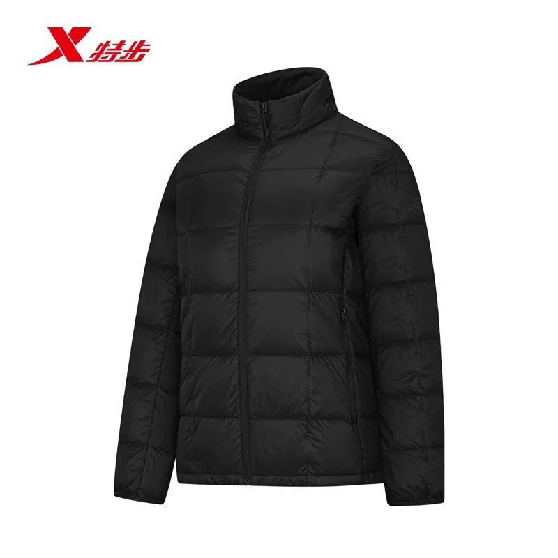 特步薄绒羽绒服女款2026冬季新款