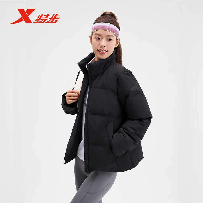 特步运动羽绒服女款2026冬季新款