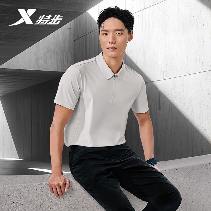 特步短袖POLO衫男翻领休闲百搭