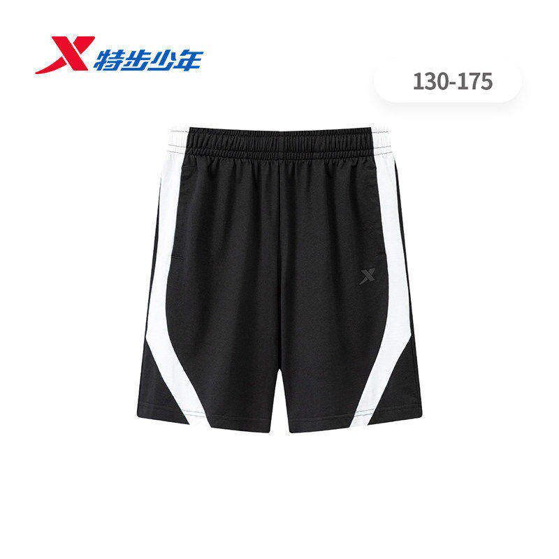 特步男童中大童运动短裤2026夏季新款宽松纯棉五分裤6742257A8466