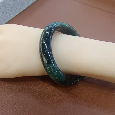 手镯墨绿镯子一手501天然岫玉老料药王石墨玉现货直销