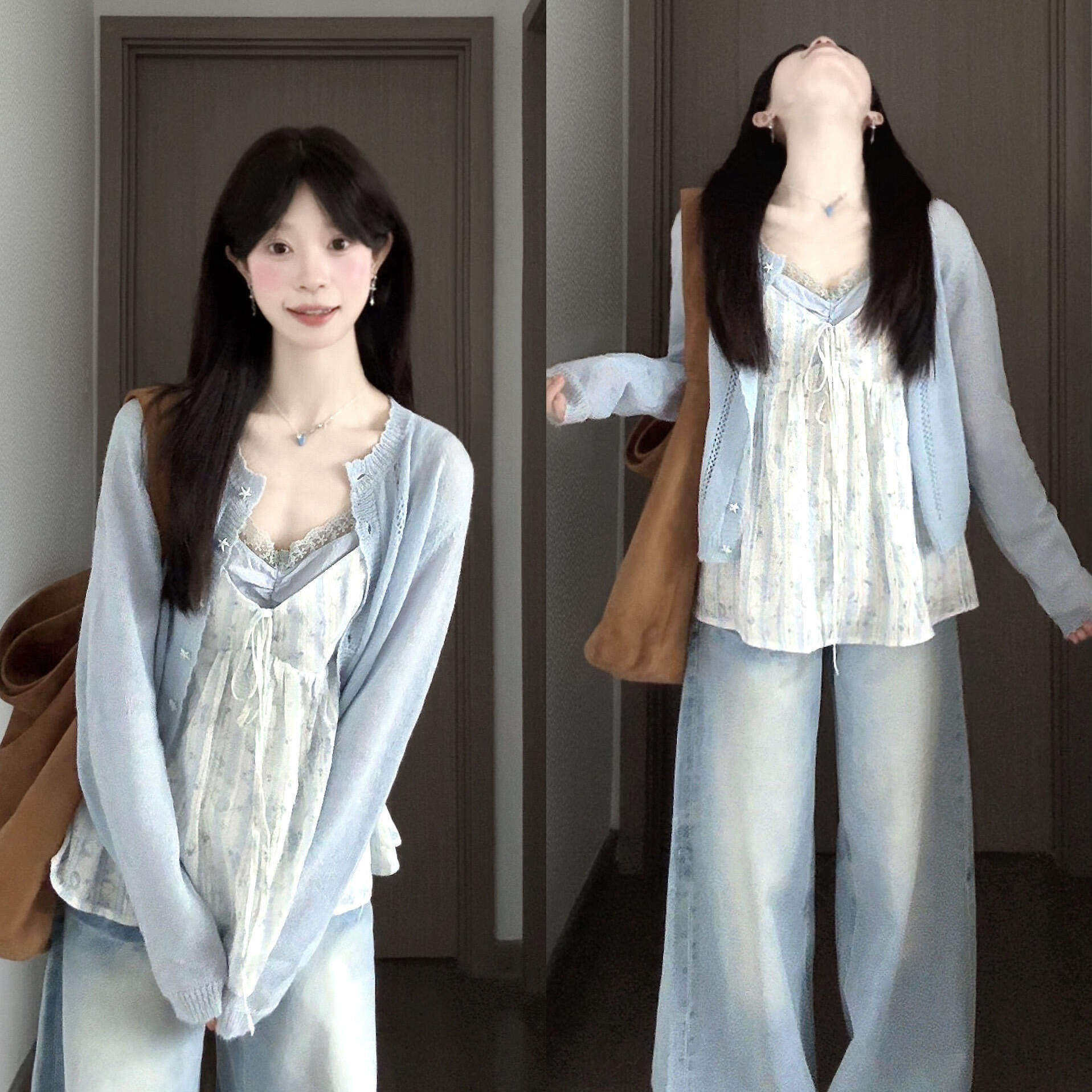 韩系温柔蓝色防晒开衫外图片