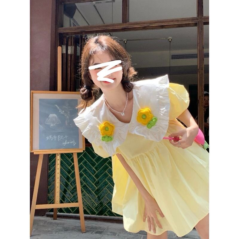 小清新立体花朵撞色娃娃