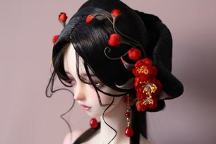 原创BJD发饰八重樱花bjd古风头饰发饰原创设计三分娃四分娃可用