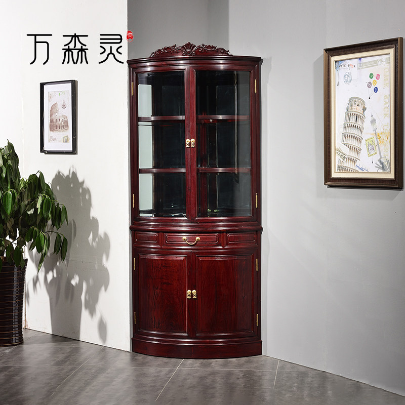 万森灵【圆角酒柜】非洲酸枝新中式红木家具陈列柜置物禅意简约家