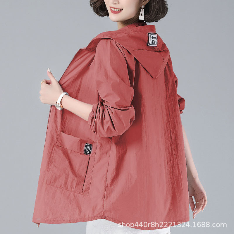 宽松大尺码防晒衣女中长版2025