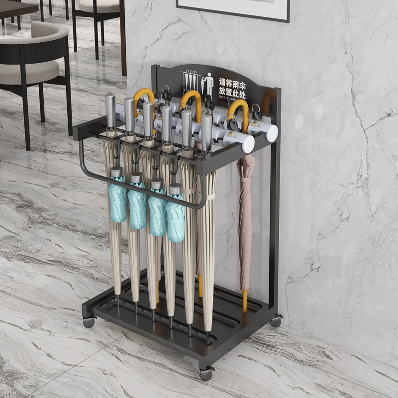 带锁雨伞架商用大容量酒店大堂银行公司门口雨伞沥水存放置收纳层