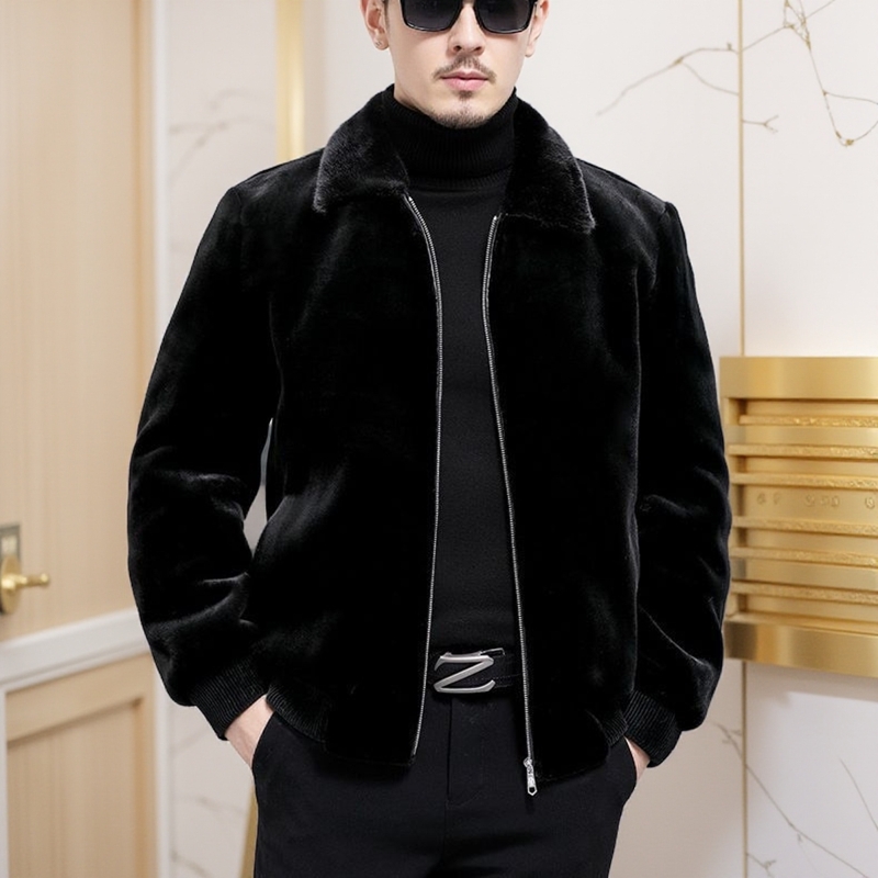 2023冬季新款貂绒仿皮草男士外套
