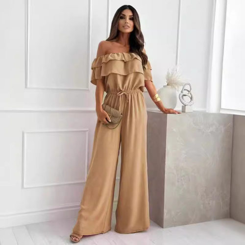 纯色收腰女士连体裤Solid color waist cinched women's jumpsuit