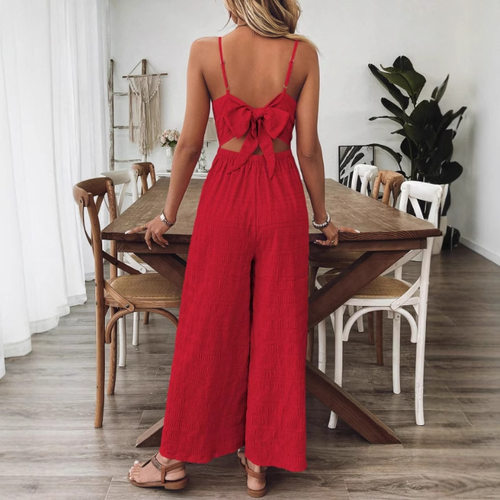 纯色吊带无袖连体裤Solid color camisole sleeveless jumpsuit