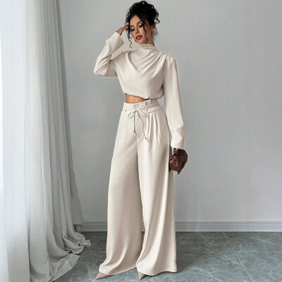 Long sleeved wide leg pants casual suit长袖阔腿裤休闲套装