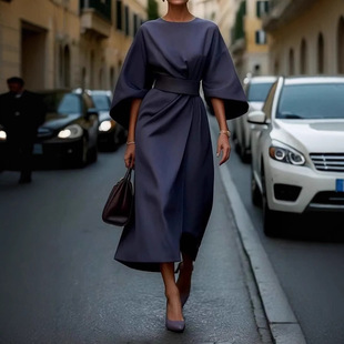 bat casual sleeve long 长裙 Waist skirt收腰休闲蝙蝠袖 hugging