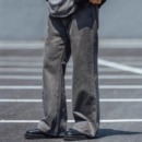 型宽松百搭Vintage 水洗做旧微阔2021M版 UTIMUS 黑灰色牛仔裤