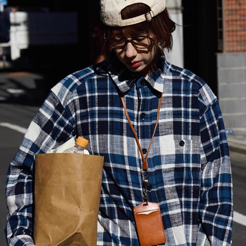 美式复古格纹法兰绒衬衫男女款
