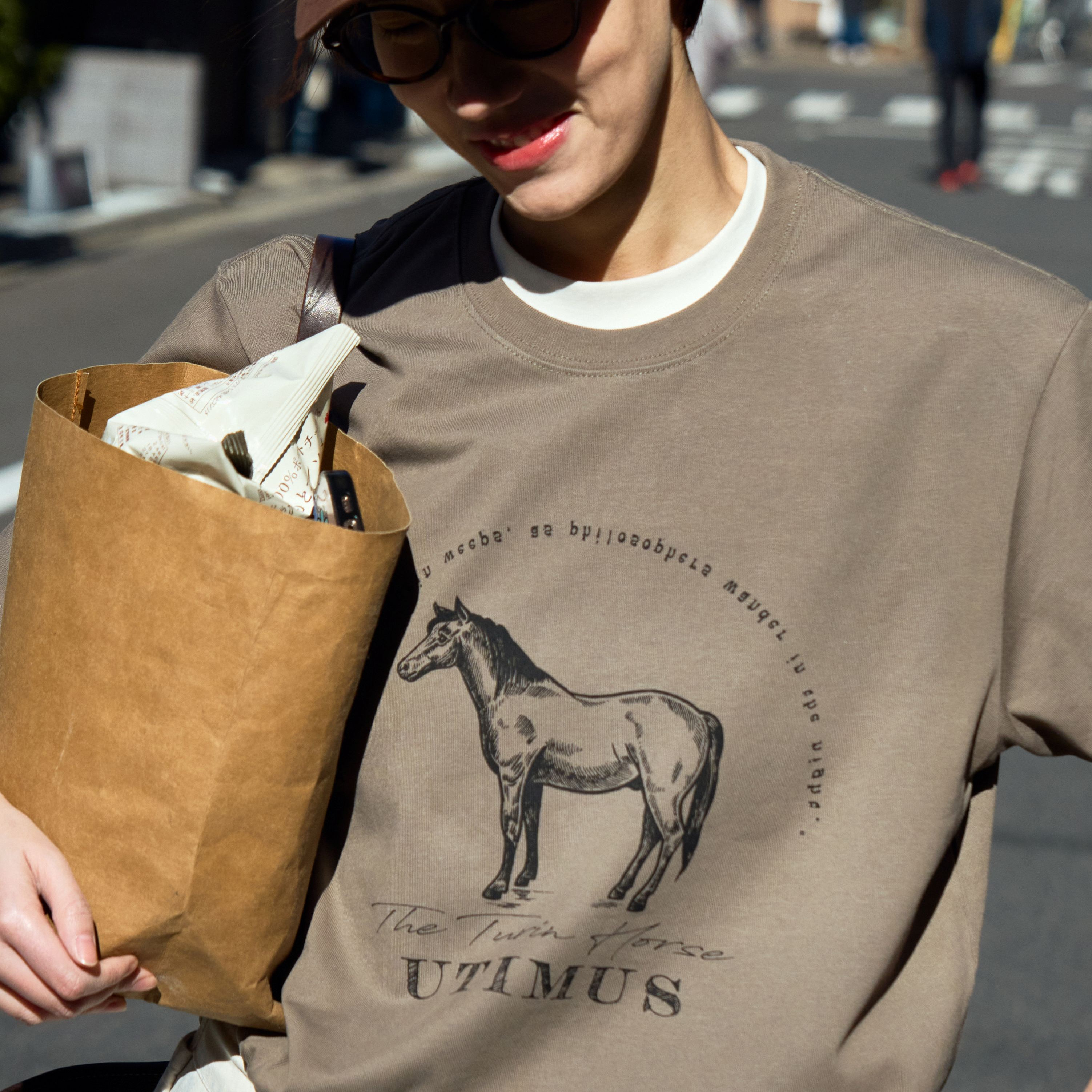 UTIMUS都灵马印花T恤短袖全棉半袖tee纯棉宽松7A抗菌冰感防螨虫