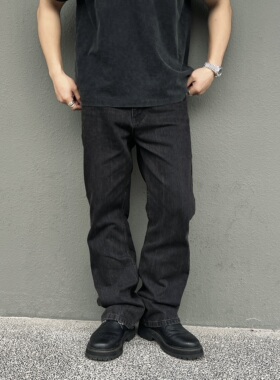 UTIMUS 牛仔裤黑色vintage水洗517微喇美式复古bootcut中腰