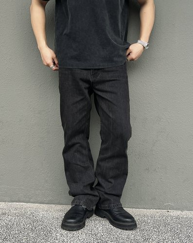 UTIMUS 牛仔裤黑色vintage水洗517微喇美式复古bootcut中腰