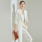 子三件套酒店前台工作装 西装 外套女气质名媛高级感白色上衣马甲裤