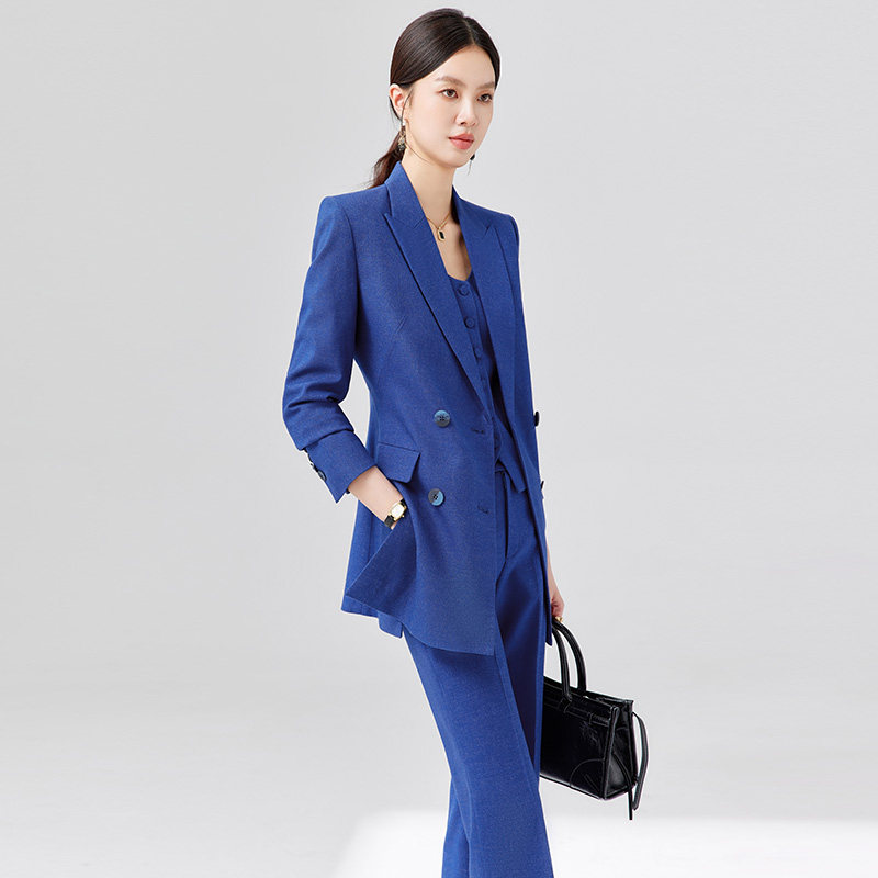 休闲女士西服套装宝蓝色时尚成熟女神范高级感收腰瘦身正装职业装