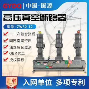 国源高压真空断路器ZW32 630A户外10KV手动电动柱上断路器开关