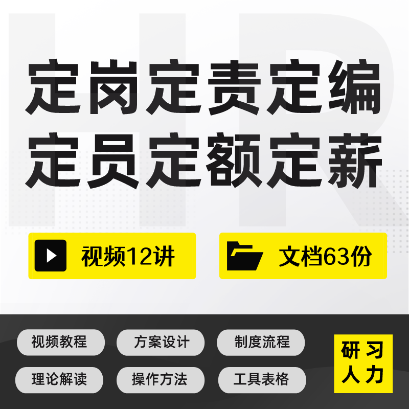 人力资源定岗定责定编定员定额定薪资料六定资料