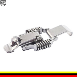 安望109A带锁孔铁镀镍工具箱锁扣卡扣搭扣拉扣双弹簧固定木箱搭扣