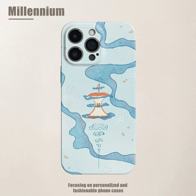 适用于iPhone17Promax苹形映水绘壳间16pro手机壳15pro菲林iphoneair简约12软壳11创意13pro清新风苹果14plus