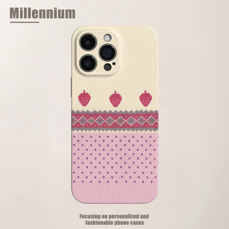 适用于iPhone17Promax草莓圣诞保暖围巾16pro手机壳15pro菲林iphoneair少女12软壳11甜美13pro圣诞苹果14plus