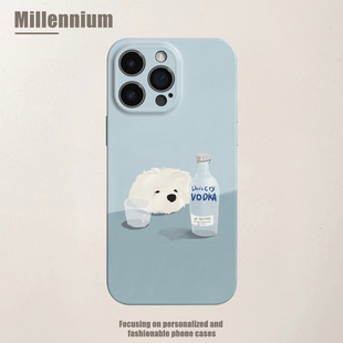 适用于iPhone17Promax伏特加沉醉小狗16pro手机壳15pro菲林iphoneair萌宠12软壳11ins风13pro可爱苹果14