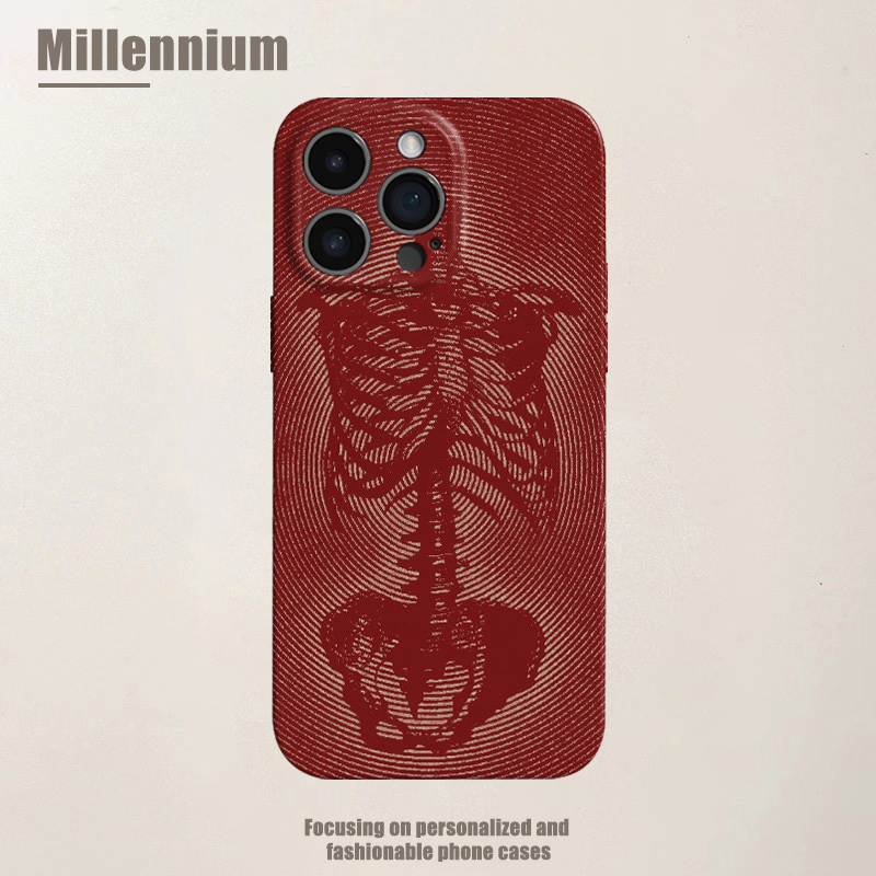 适用于iPhone17Promax暗黑系猩红骨架16pro手机壳15pro菲林iphoneair潮流12软壳11暗黑13pro高级感苹果14plus