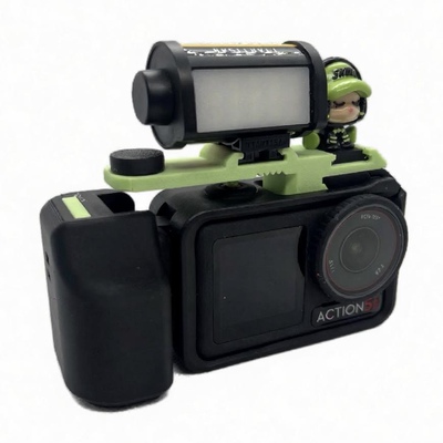 大疆action5pro/3/4运动相机热靴快门手柄握把快拆兔笼扫街拍套装