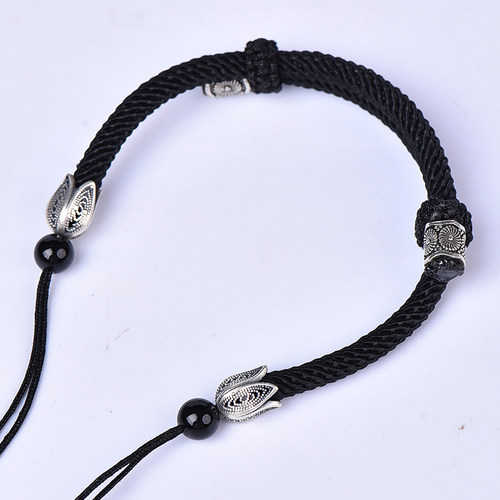 天珠编织手绳半成品可穿珠平安扣