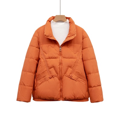 外套女冬高级感短款羽绒服时尚小个子宽松立领白鸭绒保暖冬外套