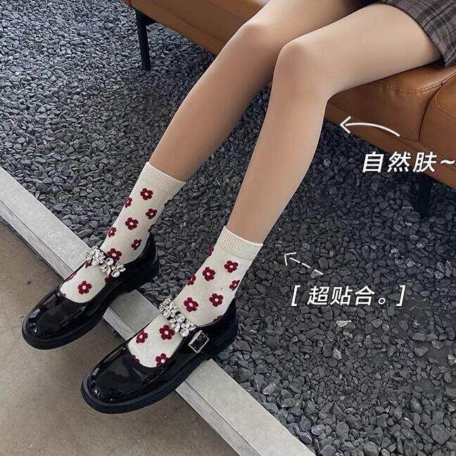 桃鹿鹿光腿袜加薄绒自然裸感水光肌氧肤防勾耐穿高弹收腹显瘦保暖