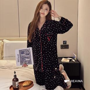 维家高定轻奢丝绒套装软绵绵慵懒保暖睡衣家居服秋冬长袖长裤时尚